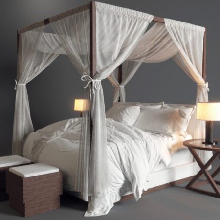 مدل سه بعدی تخت خواب Desert Modern Canopy Bed Ralph Lauren