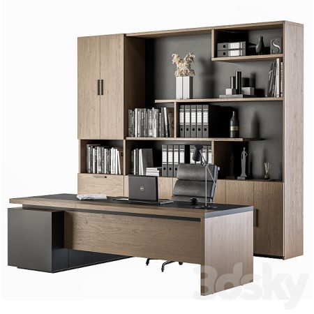 مدل سه بعدی میز و کمد اداری Office Furniture – Manager Set 18