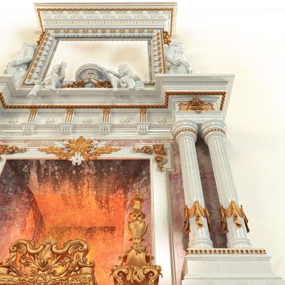 آبجکت شومینه Fireplace in the Baroque style