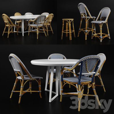 آبجکت صندلی Bar Counter Dinning Chair and Tables