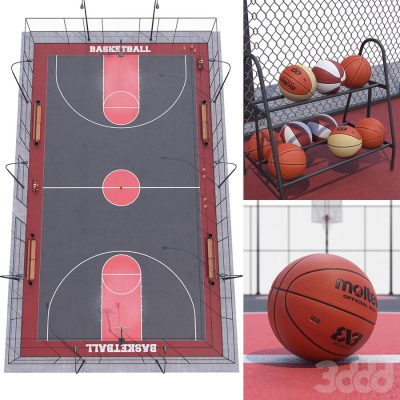 مدل سه بعدی زمین بسکتبال Basketball Field