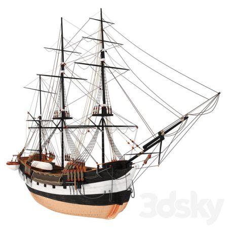 مدل سه بعدی دکوراتیو کشتی Beagle Sailboat
