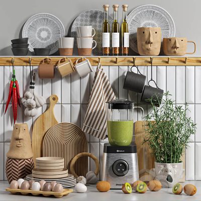 مدل سه بعدی دکوراتیو آشپزخانه Decorative Kitchen Set 04