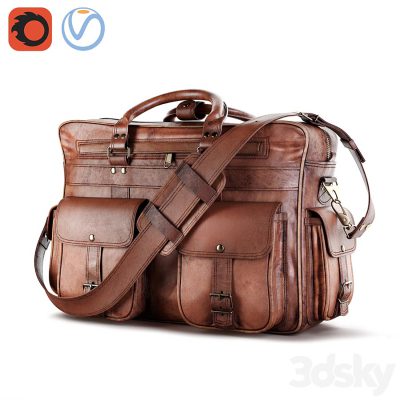مدل سه بعدی کیف Everett Large Leather Pilot Briefcase Bag
