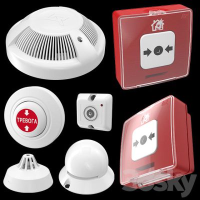 مدل سه بعدی اطفاء حریق Fire alarm system