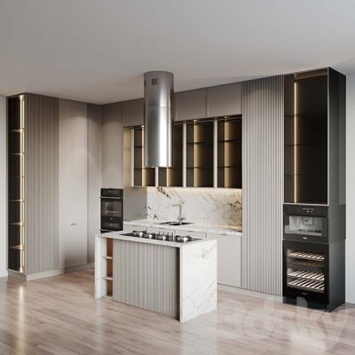 مدل سه بعدی آبجکت آشپزخانه Kitchen Modern 39