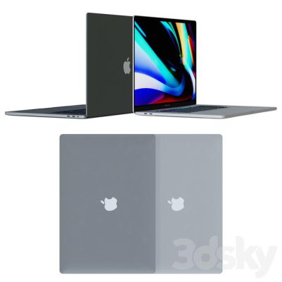 آبجکت لپتاپ MacBook Pro 16 Silver and Space Gray