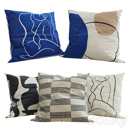مدل سه بعدی بالشت H&M Home – Decorative Pillows set 32