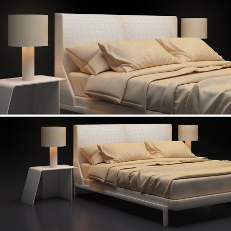 مدل سه بعدی تخت خواب Fulham by Molteni