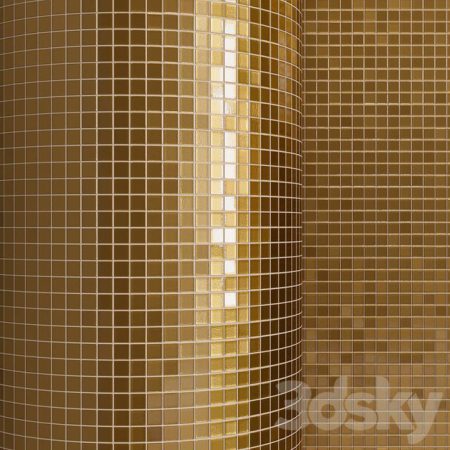 آبجکت موزاییک Gold Mosaic Material on Glass