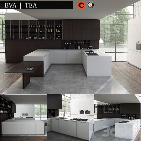 مدل سه بعدی آشپزخانه Kitchen BVA TEA