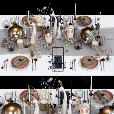 آبجکت میز نهارخوری Luxury table setting wreath