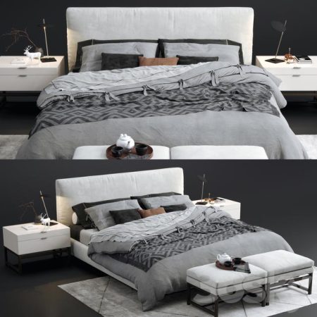 مدل سه بعدی تخت خواب Minotti Andersen  Bed 1