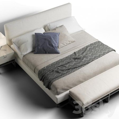 مدل سه بعدی تخت خواب Minotti Andersen Quilt