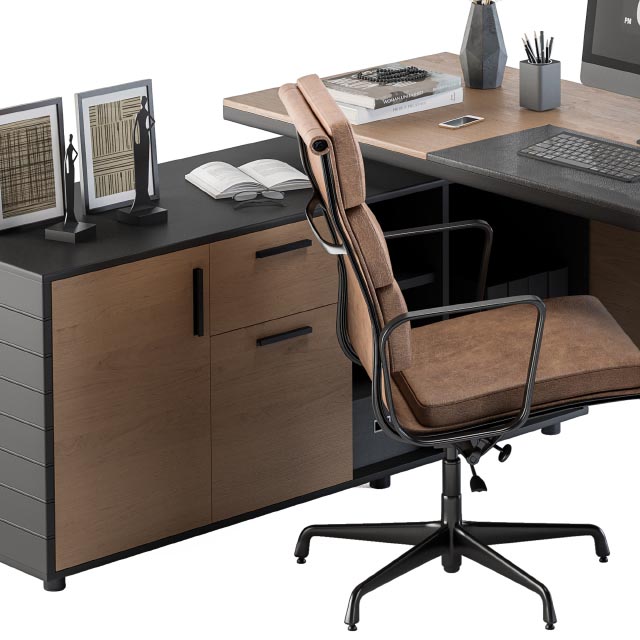 دانلود آبجکت میز اداری Office Furniture Manager Set 28 بانک مدل آبجکت
