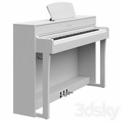 آبجکت سه بعدی پیانو Yamaha CLP 635 WH