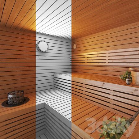 مدل سه بعدی سونا خشک Finnish Sauna 2