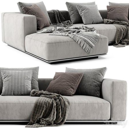 آبجکت مبلمان Flexform Grandemare Chaise Longue Sofa