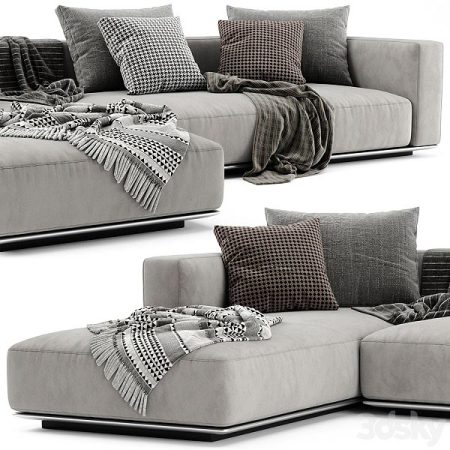 آبجکت مبلمان Flexform Grandemare Chaise Longue Sofa