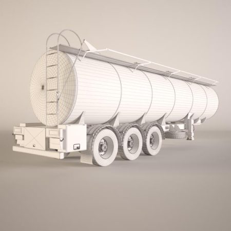 مدل سه بعدی تانکر GasolineFuelTankerTrailer