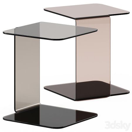 آبجکت میز Glass Side Table Shell by Sovet Italia