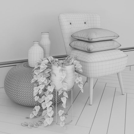 آبجکت صندلی و گلدان OliverBonasendZaraHome