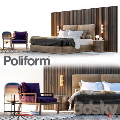 مدل سه بعدی تخت خواب PoliformInterior07