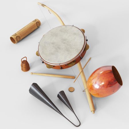 آبجکت سه بعدی آلات موسیقی Capoeira music set