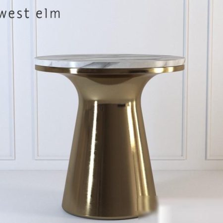 آبجکت میز Marble Topped Pedestal Side Table
