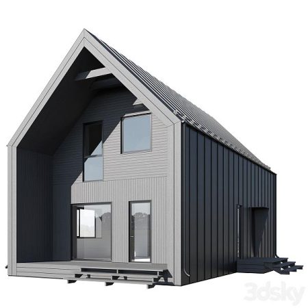 مدل سه بعدی نما خارجی Modular House 02