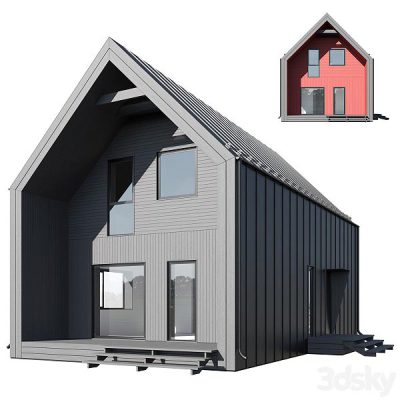 مدل سه بعدی نما خارجی Modular House 02