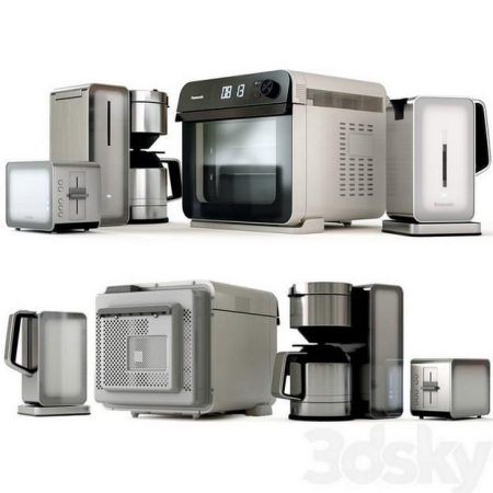 مدل سه بعدی لوازم برقی آشپزخانه Panasonic kitchen set