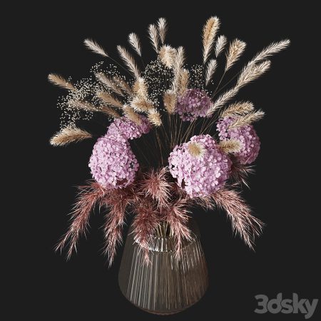 آبجکت گلدان خشک Bouquet Dried flower 03