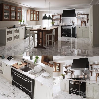 مدل سه بعدی آشپزخانه Kitchen Scavolini