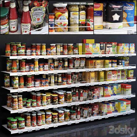 مدل سه بعدی سوپرمارکت Canned Food, Cereals, Flour