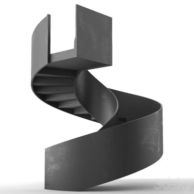 مدل سه بعدی پله Spiral staircase 7