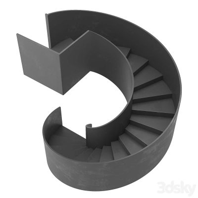 مدل سه بعدی پله Spiral staircase 7