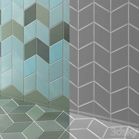 مدل سه بعدی کاشی Tile TEX by Mutina Set 04