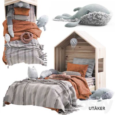 مدل سه بعدی تخت خواب کودک UTAKER IKEA