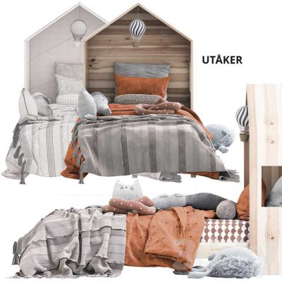 مدل سه بعدی تخت خواب کودک UTAKER IKEA
