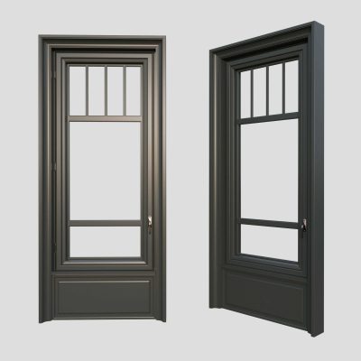 مدل سه بعدی پنجره A window in the classical style – The material is dark wood