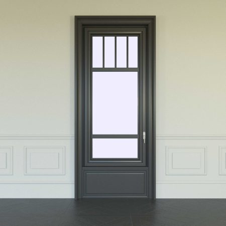 مدل سه بعدی پنجره A window in the classical style – The material is dark wood