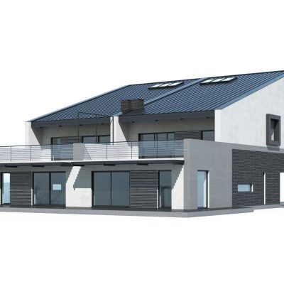 مدل سه بعدی نما خارجی ساختمان ABS House V267