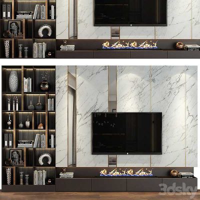 مدل سه بعدی میز تلویزیون (تی وی وال) TV Shelf 0474