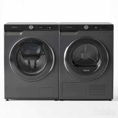 مدل سه بعدی ماشین لباسشویی Washing Machine and Dryer Samsung