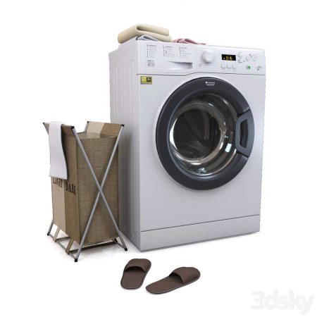 مدل سه بعدی ماشین لباسشویی Washing machine Hotpoint-Ariston VMSF 501 B