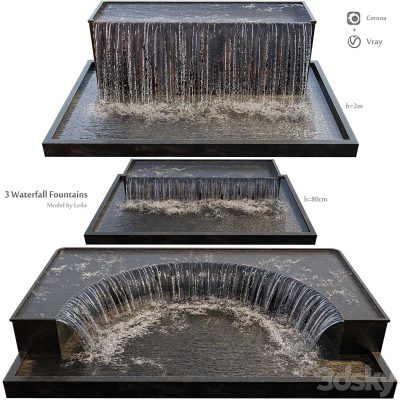 مدل سه بعدی آبنما Waterfall fountains grand cascade
