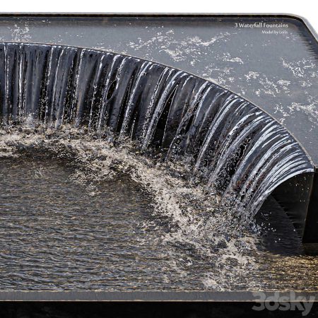 مدل سه بعدی آبنما Waterfall fountains grand cascade