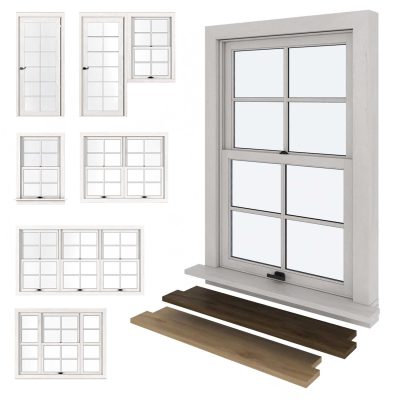 مدل سه بعدی پنجره American type of plastic windows