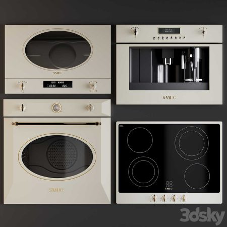 مدل سه بعدی لوازم برقی آشپزخانه Kitchen Appliances Smeg Colonial